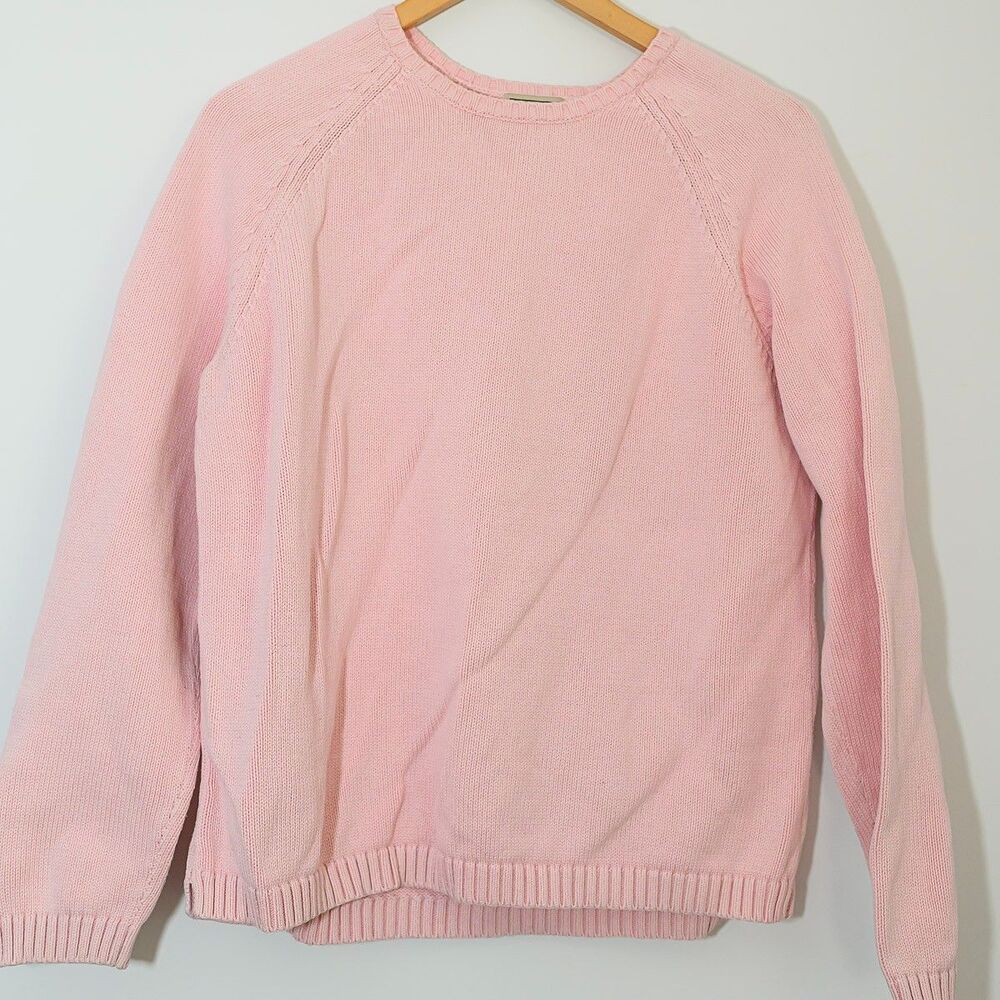 L.L. Bean Sweater Pink XL Reg O BHN8 Crew Round Neck
